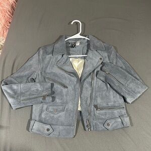 Suede dusty blue jacket